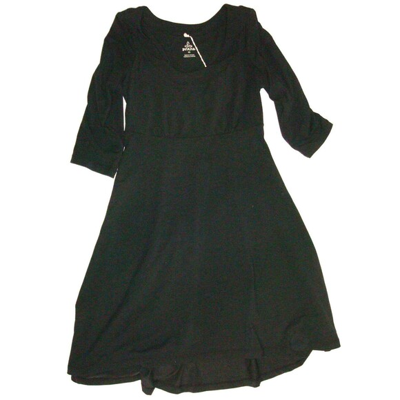 New Womens NWT PrAna Cali Black Dress XS Long Sleeves Recycled - Picture 2 of 6
